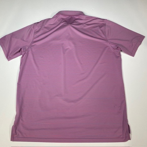 Peter Millar Summer Comfort XXL Pink Striped Golf Polo Shirt Greenbrier Logo‎ - Picture 8 of 10